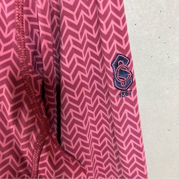 Greyson 1/4 Zip Pullover  Red Pink Herringbone Mock Neck Golf 1969 Logo - Picture 6 of 9